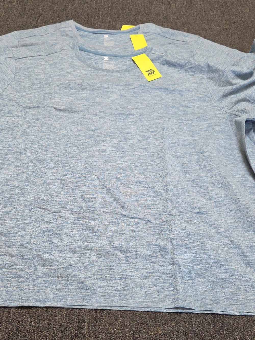 (#4C) 3 All in motion Men's Heathered Light Blue Crew Neck Tees